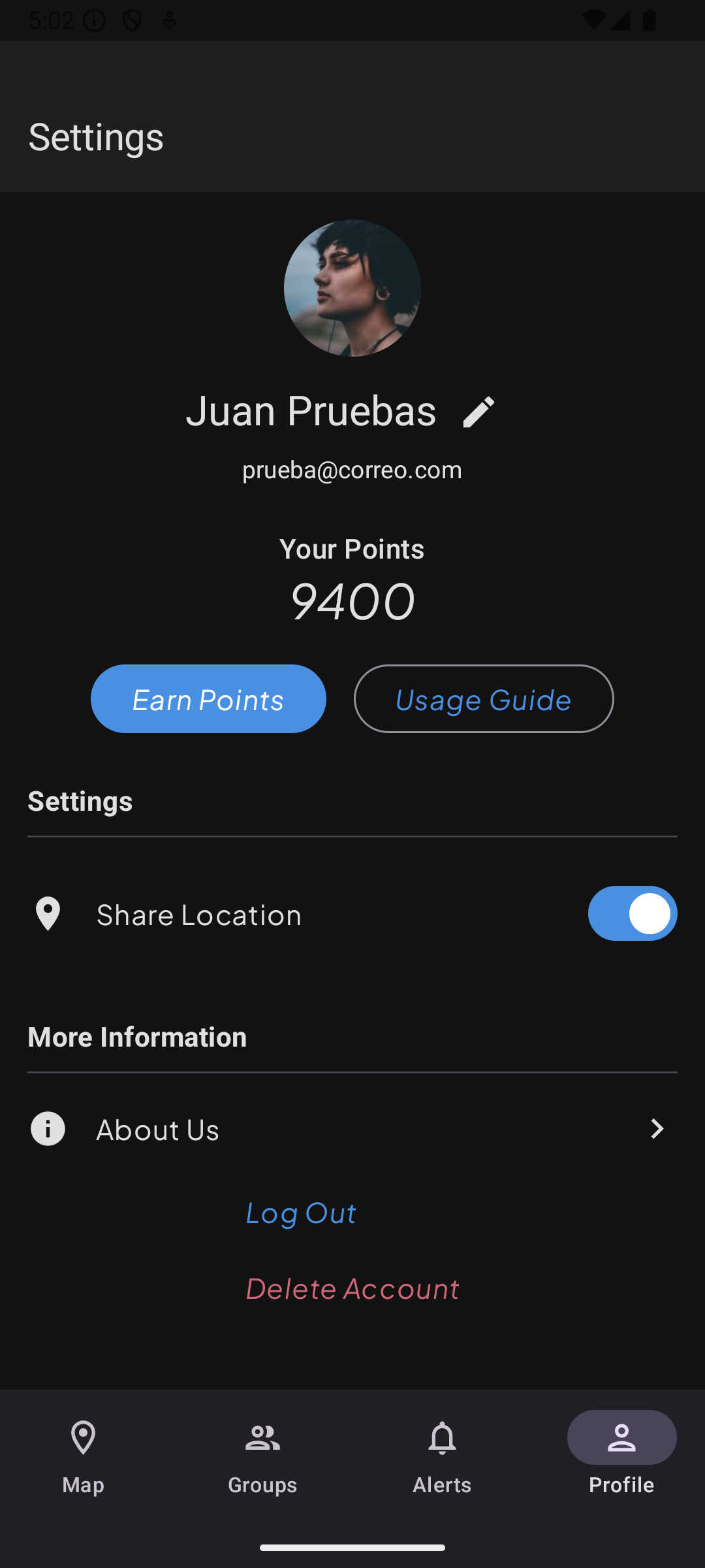 Eliminar Cuenta - Captura de Pantalla
